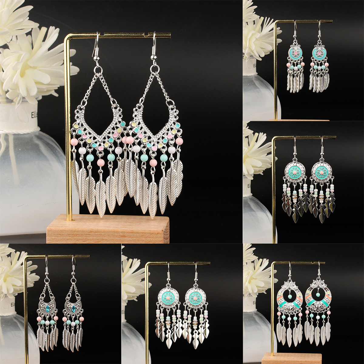 欧美波西米亚民族风耳环高级感长款流苏耳坠时尚异族风情现货批发