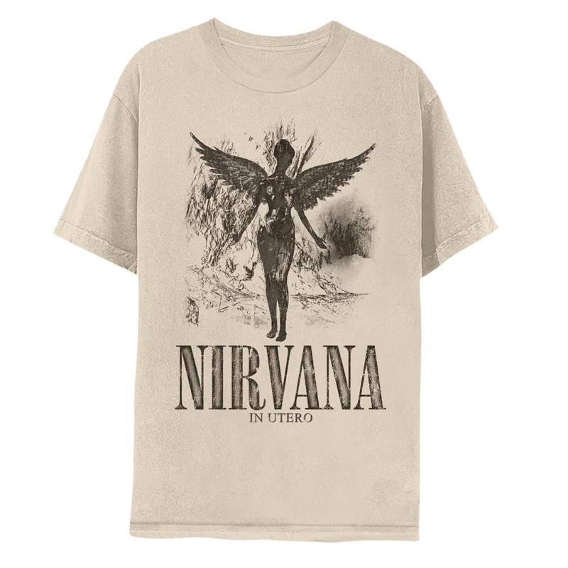 Nirvana banda de rock Nirvana Cobain cocoburn apenado lavado vintage batik camiseta suelta