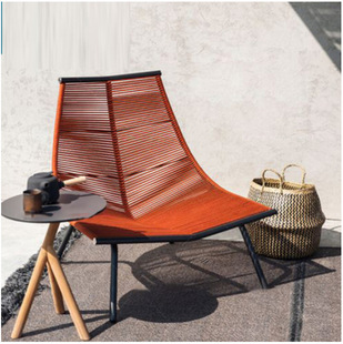 Outdoor Rocking Chair lazy sofa combination courtyard garden rattan chair balcony recliner outdoor Nordic single leisure chair