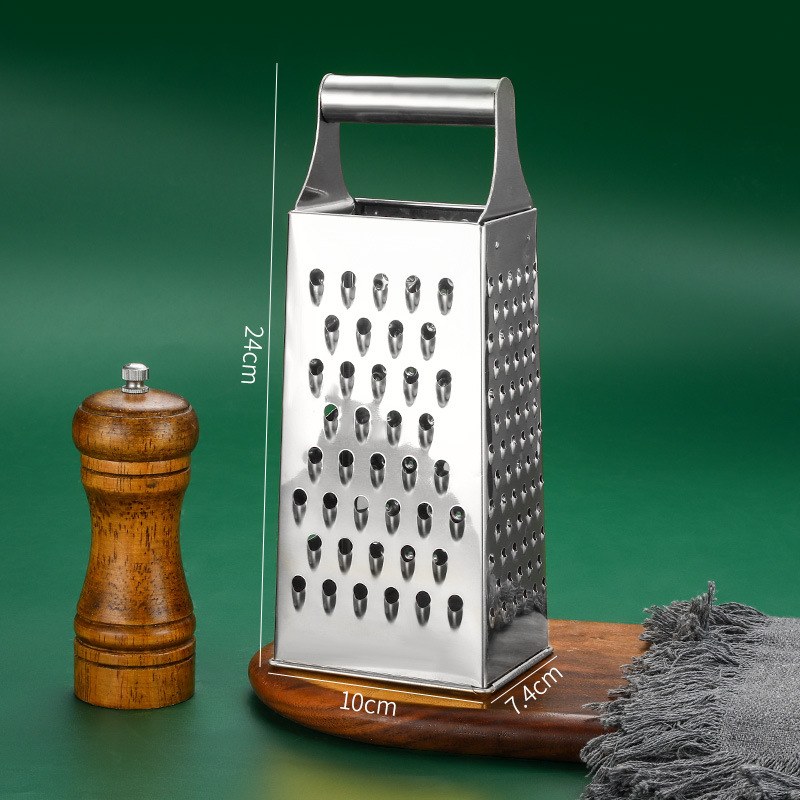 Rallador multifuncional de cuatro lados dorado de acero inoxidable, rallador de rodajas de jengibre de frutas y verduras para el hogar, rallador de queso