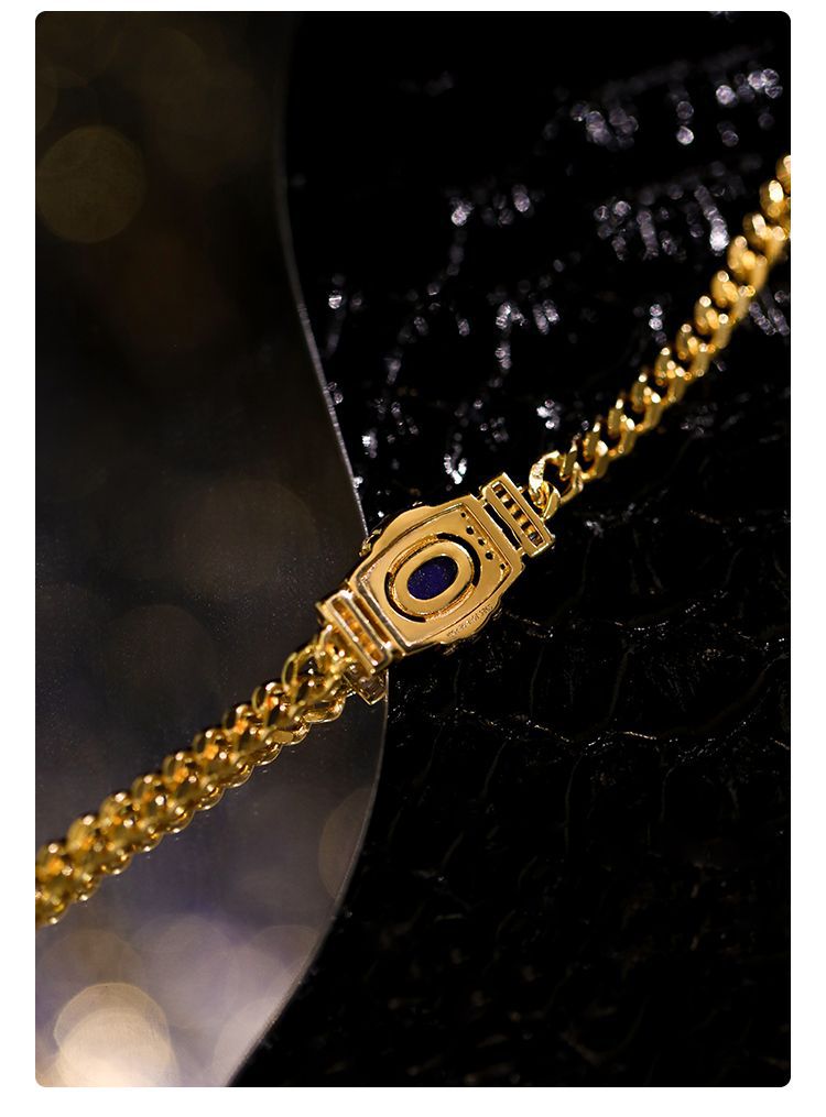 Retro Rhombus Copper Plating Zircon Bracelets 1 Piece