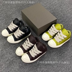 25新款ro胖丁真皮面包板鞋情侣款暗黑风高街炫酷粗鞋带休闲帆布鞋