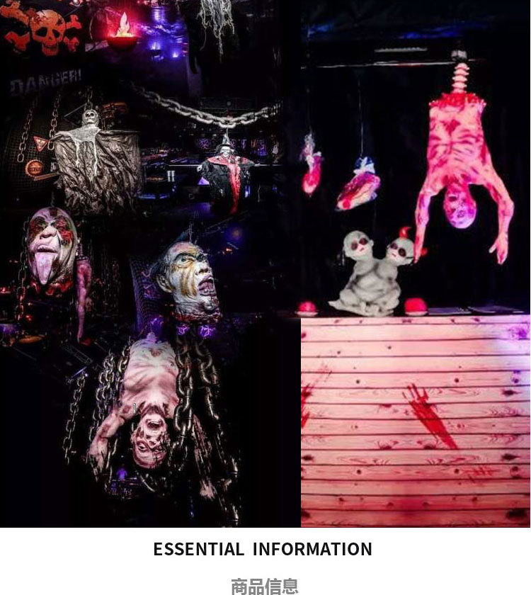 Halloween Hängende Leichen-Requisite, Künstlicher Totenleichnam aus Latex, Gruselige Dekoration für Spukhaus, Gartenparty, Horror-Requisiten ﻿ – Detail 5