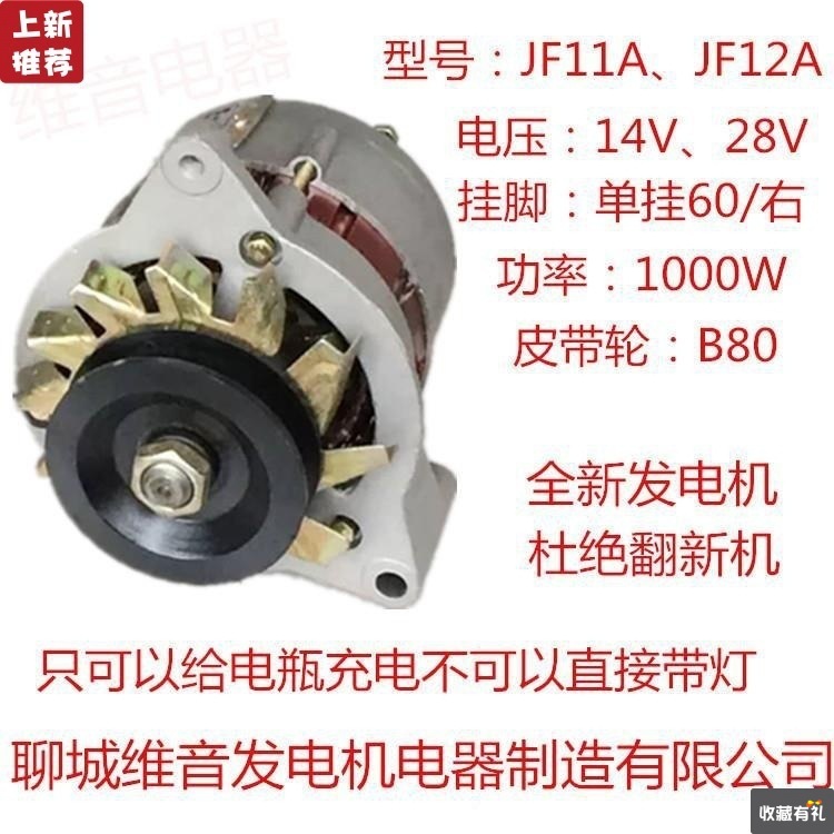 農用車12v24v純銅芯時風五征常州江動單缸柴油機矽整流發電機包郵