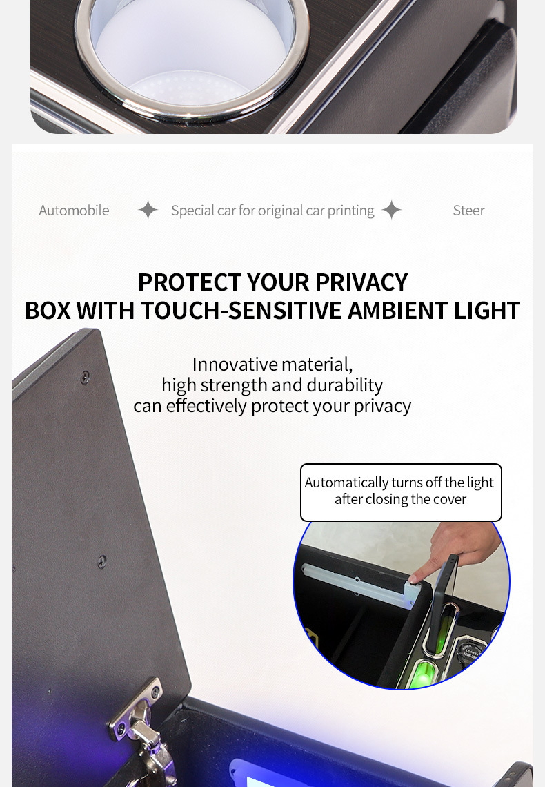 Car Rear Storage Box, Universal Truck Armrest Box, Storage Box, Cup Holder, Armrest Cushion, Interior Modification