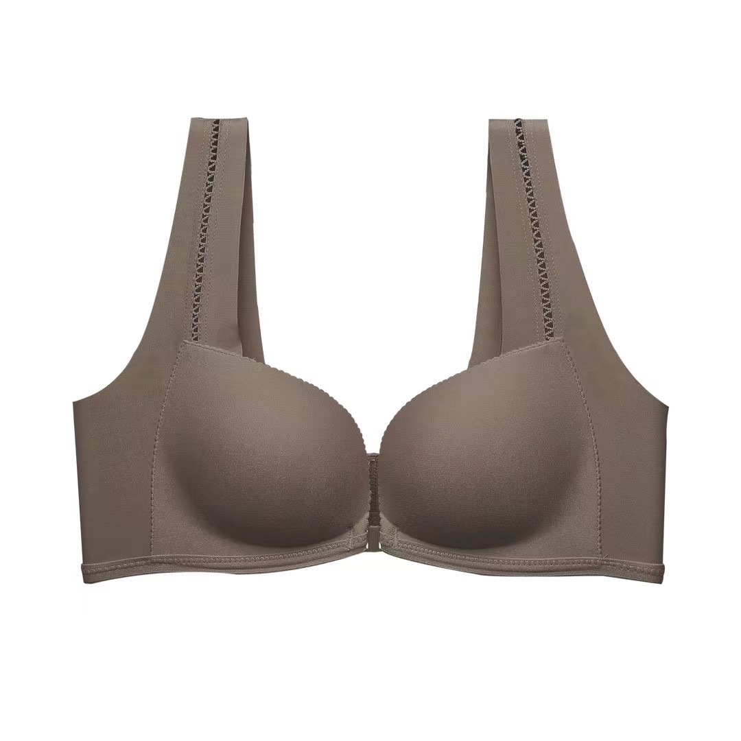 6308 pequeño pecho empuja hacia arriba el sujetador grande frente hebilla belleza espalda sin anillo de acero sin costuras brillante sujetador ropa interior para mujeres verano