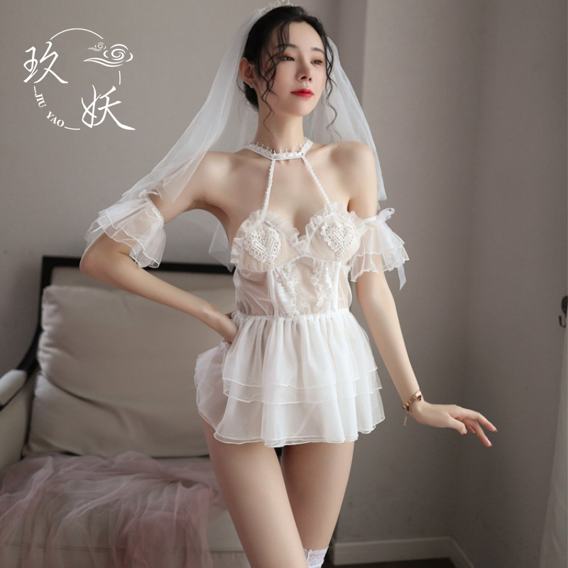 Sexy Underwear Veil Puffy Princess Dress Bridal Dress Female Passion Uniform Lace Pure Sweet Wedding Dress Sexy
