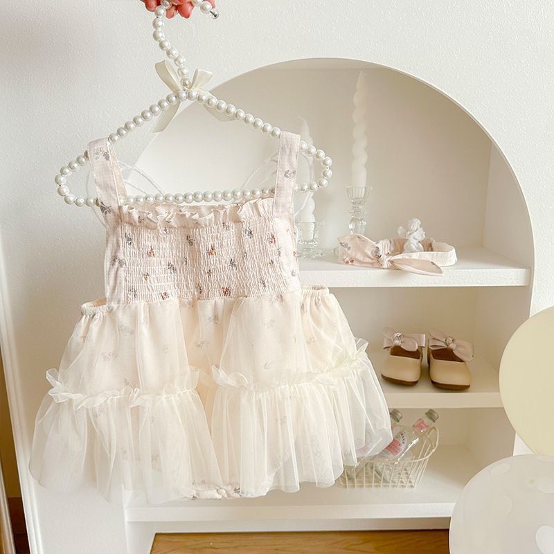 Bebé del mono Bebé Ropa de verano delgada princesa recién nacida un mes cien días bolsa pedo vestido