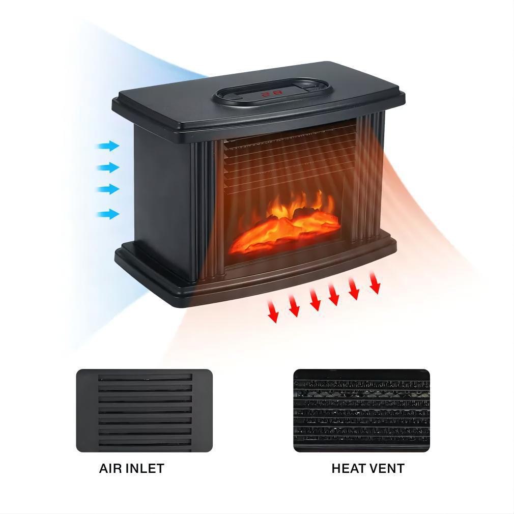 Household small flame fireplace air heater office mini heater European-style quick heating air heater desktop electric fireplace