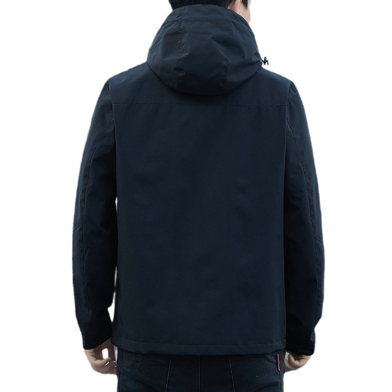 Collar del soporte de los hombres chaqueta casual 2024 nueva marca de moda pareja impermeable chaqueta con capucha ropa de trabajo chaqueta de los hombres al por mayor