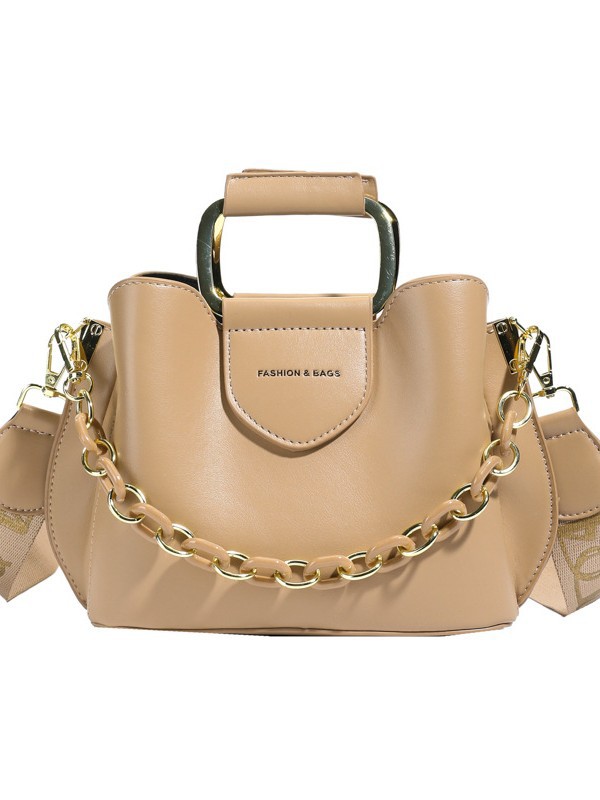 Bolsos transfronterizos para mujer 2025 nuevo bolso de cubo de marea moda coreana bolso de hombro simple de cadena para mujer bolso de cercanías