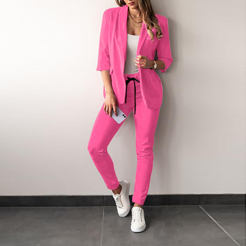 ヨーロッパとアメリカのクロスボーダー願いアマゾン独立ステーション AliExpress 新しいカジュアルファッションスーツスーツ婦人服スーツ|undefined
