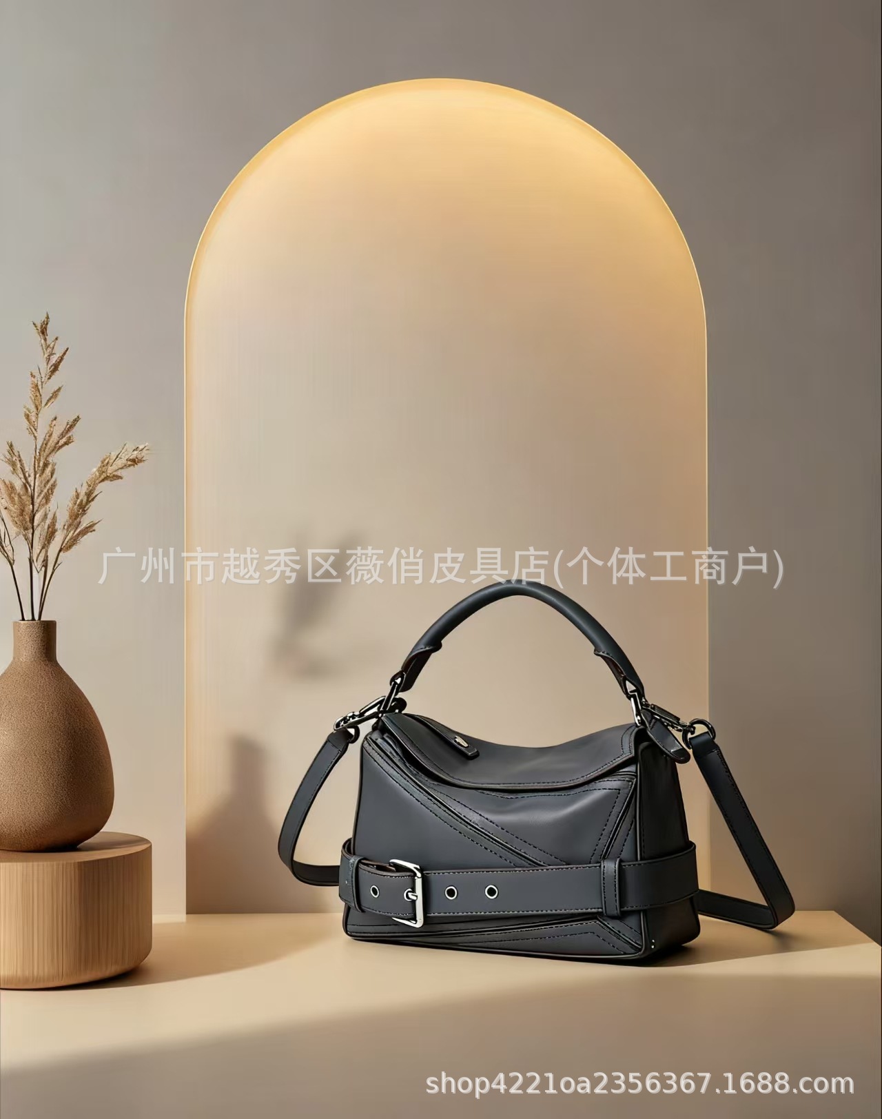 2025 Autumn Top Grain Cowhide Puzzle Geometric Motorcycle Bag Genuine Leather Women's Large Capacity Crossbody Handbag - Thumbnail 7