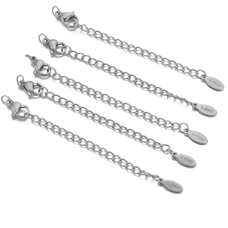 ステンレス鋼延長チェーンチタン鋼セットロブスタークラスプビーズテールチェーンネックレス延長チェーン diy アクセサリーチタン鋼テールチェーン|undefined