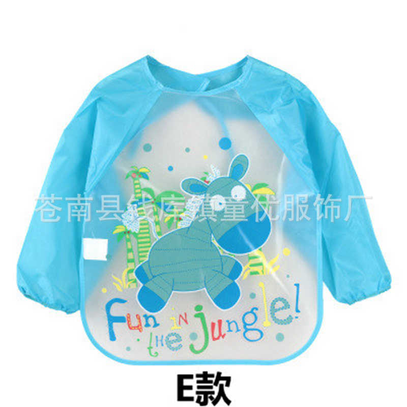 EVA para niños mono de bebé de manga larga a prueba de agua babero bebé sin lavado anti-sucio comer ropa de pintura ropa de babero de arroz