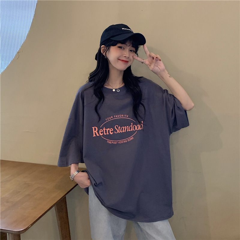 Camiseta de Verano 2025, Estilo Coreano Retro, Estilo BF Holgado, Talla Grande, Estilo Influencer, Manga Corta para Mujer, a la Moda image 6