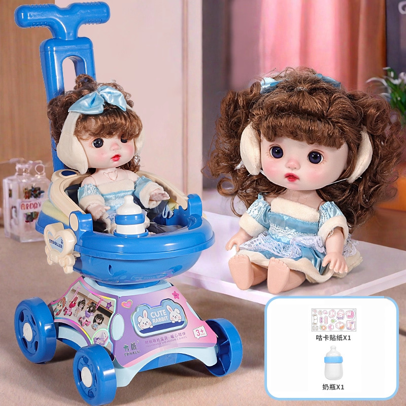 중형 트롤리 + 파란색 귀여운 아기