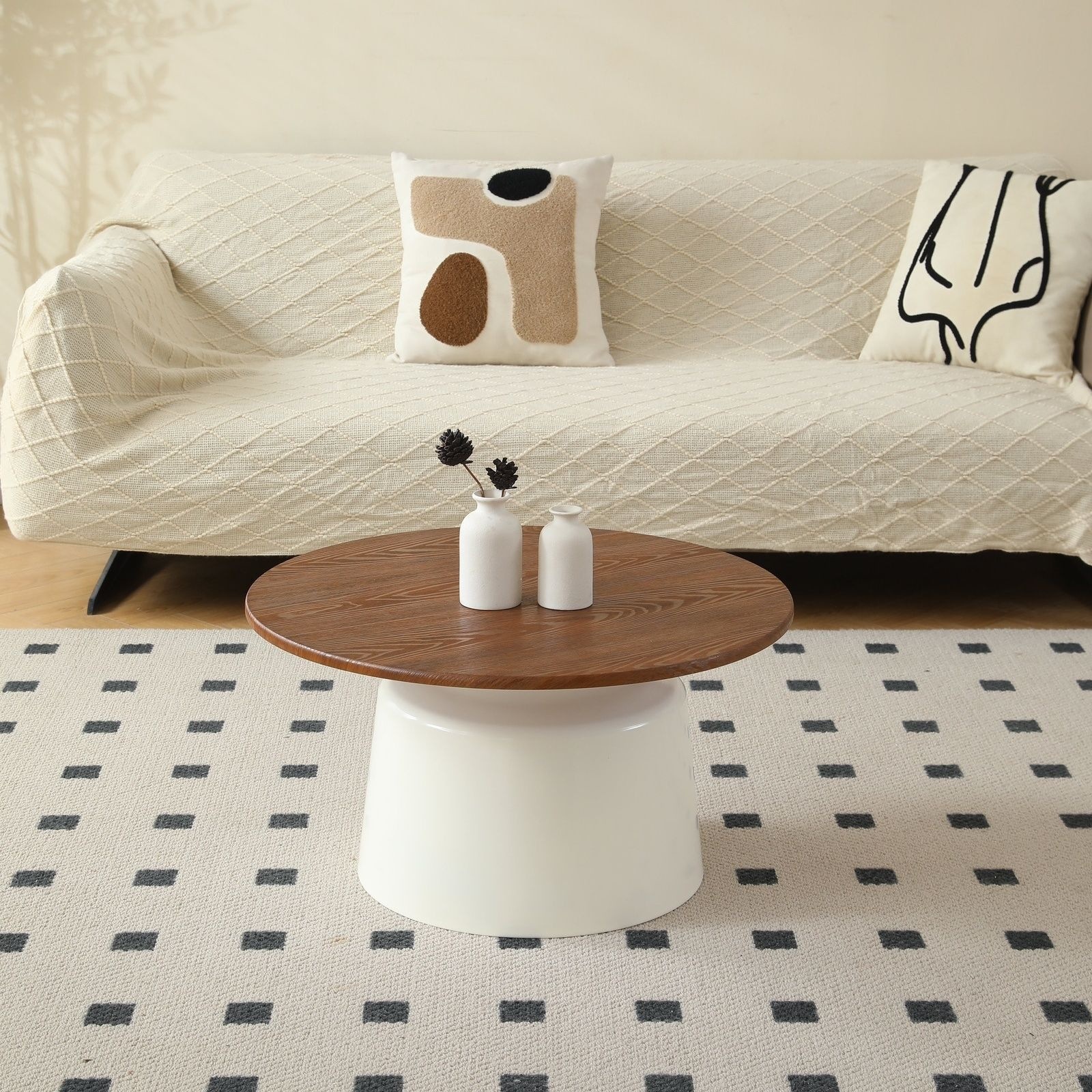 Cream viento nórdico apartamento mesa de té sala de estar pequeña casa simple mesa de té Martini mesa de té redonda