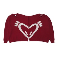 过新年情侣装秋冬季新款红色爱心毛衣ins超火加厚宽松针织衫外套