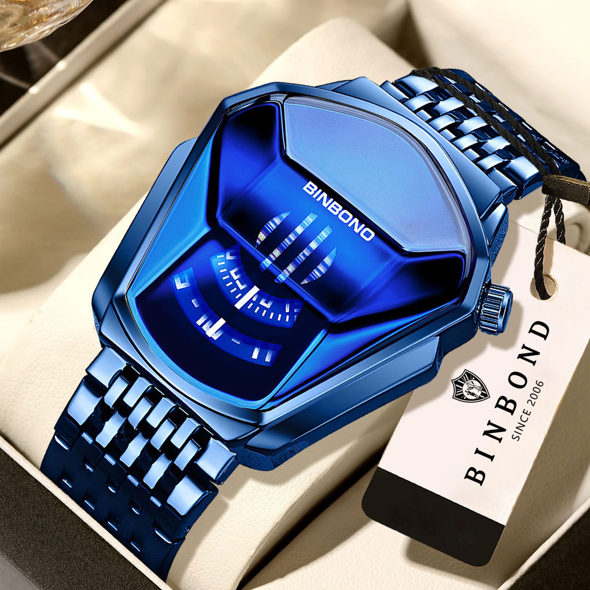 Cross-border shrimp skin men's watch trendy shopee watch style motorcycle concept watch men's live black Technology Watch