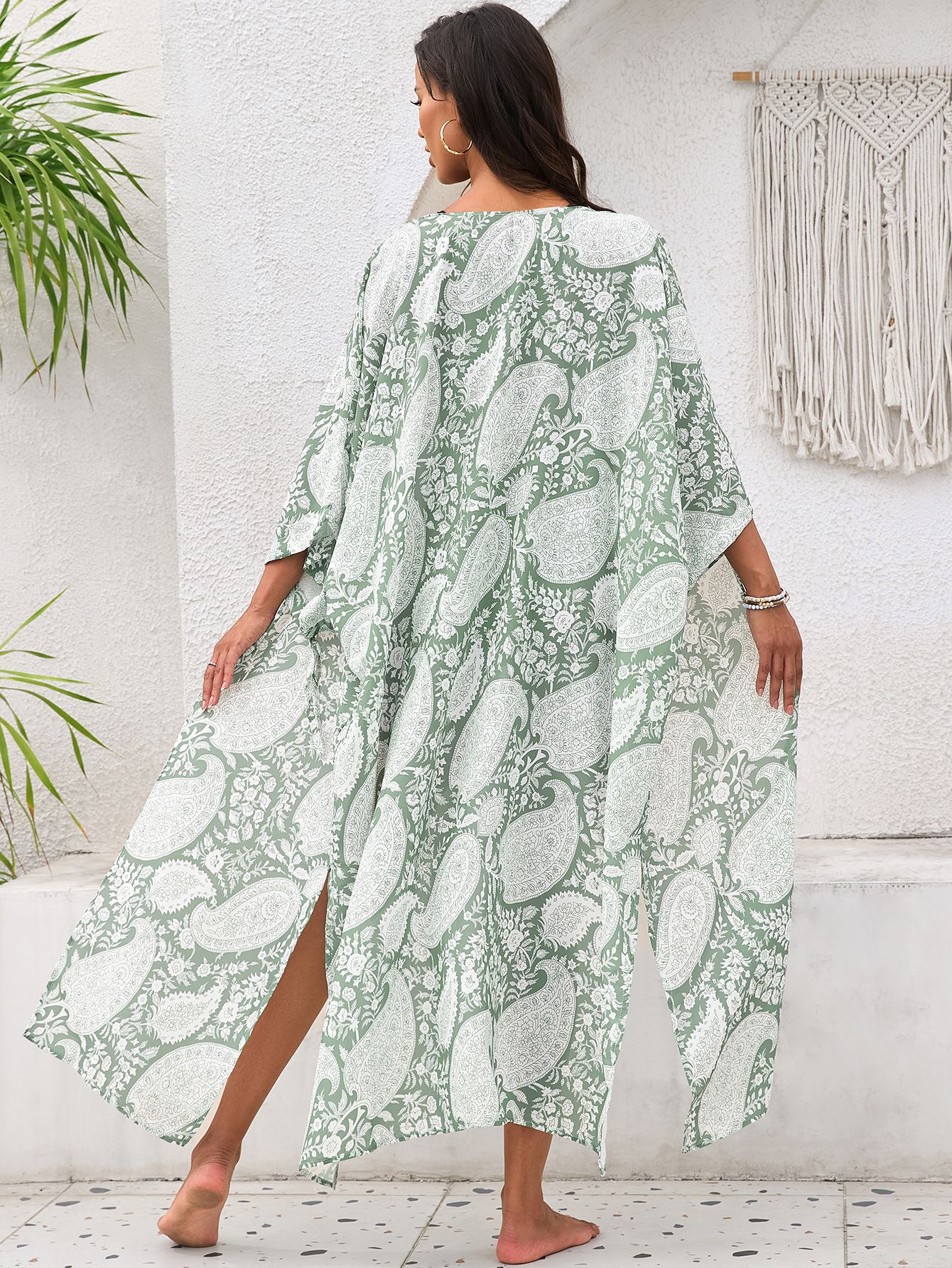 Camisas de playa europeas y americanas transfronterizas bohemas vacaciones vestido de tamaño grande bikini camisaFK24