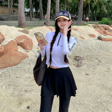 2025新款韩版修身显瘦速干长袖长裤分体游泳衣女士冲浪潜水服泳装