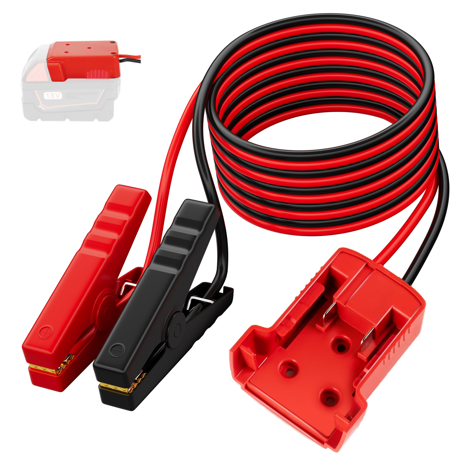 适配米沃奇便携式跨接启动电缆汽车辅助启动器汽车搭电启动转换