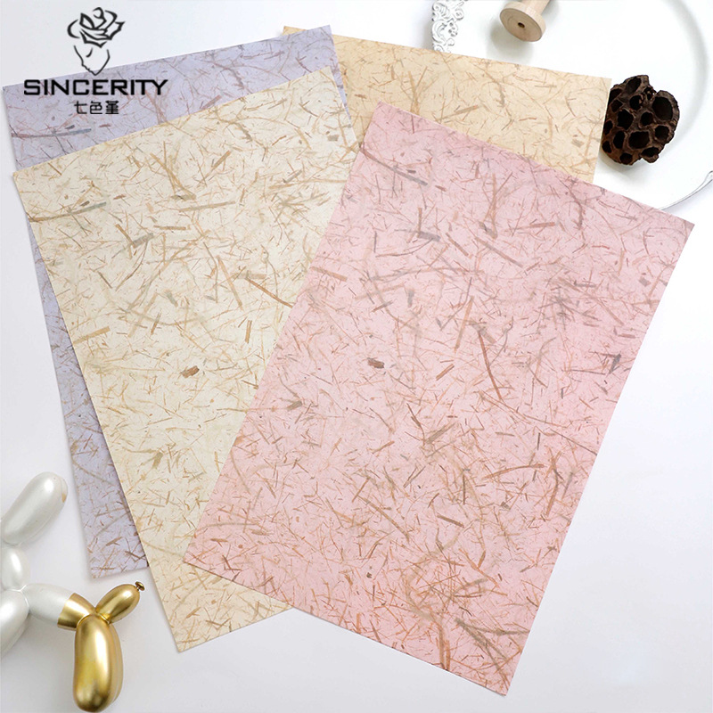 Papel de venas de hojas desmenuzadas de pensamiento de siete colores, papel de embalaje floral, papel de embalaje de ramo de arte grueso, flores de alta calidad