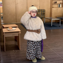 2025冬季新款童装 韩版童装 女童加绒毛毛衣裙子 时尚大牌连衣裙