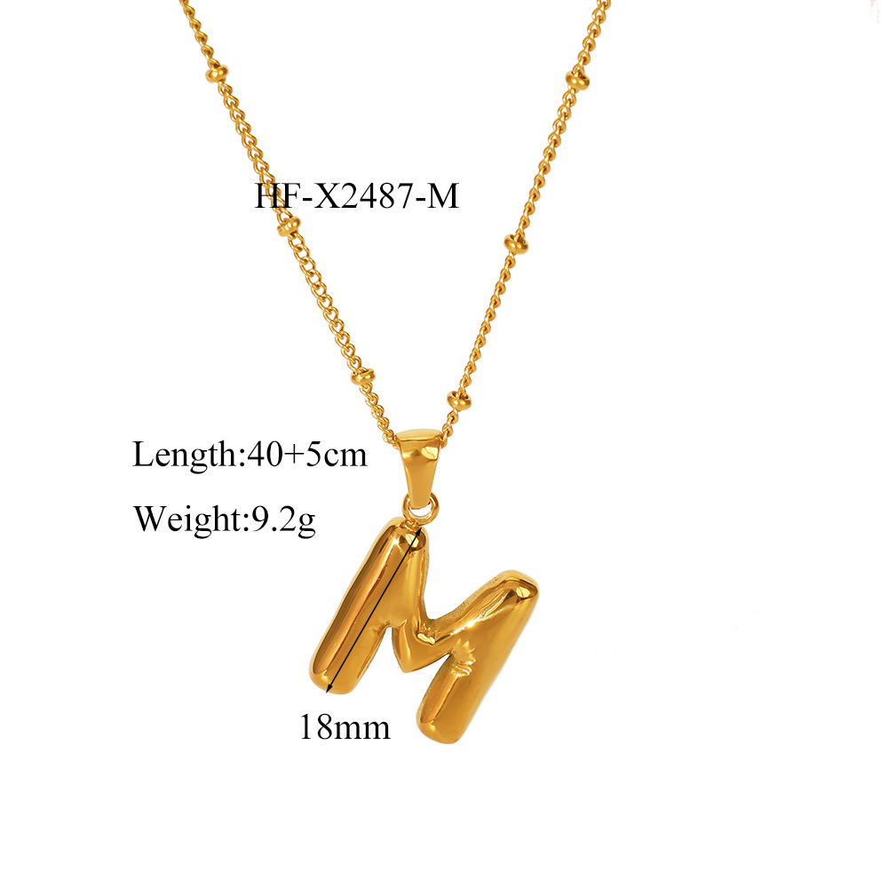 12g Weight Titanium Steel Pendant Material Pendant Necklace Classification Titanium Steel Chain Material cable chain Chain Type 1 Piece Quantity Daily Occasion Titanium Steel Material Letter Pattern All Seasons Season Women's Gender Plating Design Modern Style, Simple Style Style Wholesale Jewelry Modern Style Simple Style Letter Titanium Steel Plating Cable Chain Pendant Necklace 6