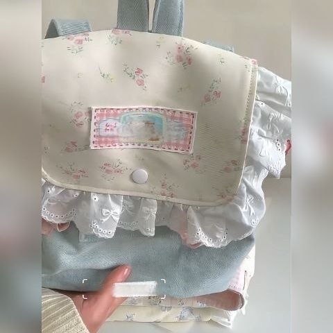 多用途ショルダー花柄キャンバス 2025 新しいスクールバッグ新しいバックパック新鮮でかわいい女の子通勤バックパック女性|undefined