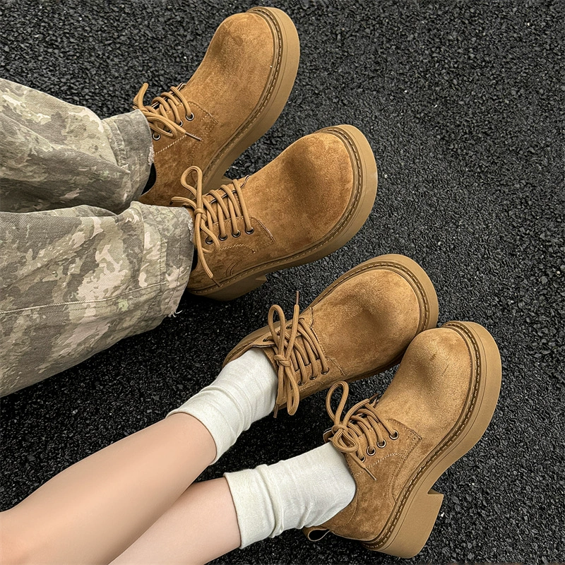 Martin сапоги мужской 2024 новые шнуровки буфет с толстым подошвением, увеличенные дикие низкие ботинки дерби 25611-J