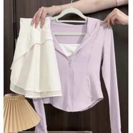 紫色冰丝修身防晒衣女款防紫外线透气夏季空调服开衫轻薄短款外套
