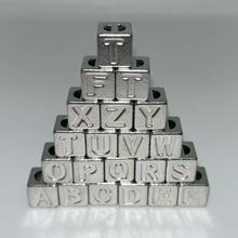源头直销4.0迷你版铝合金方块通孔字母方块DIY手工饰品挂件配件