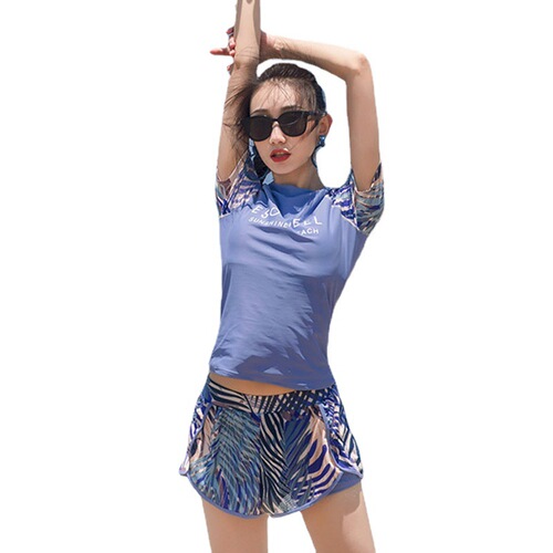 Manufacturer Direct Sales, Dropshipping, Women's One-Piece Short Sleeve Cover-Up for Plus-Size Girls, Swimming Pool Special Use, Y106