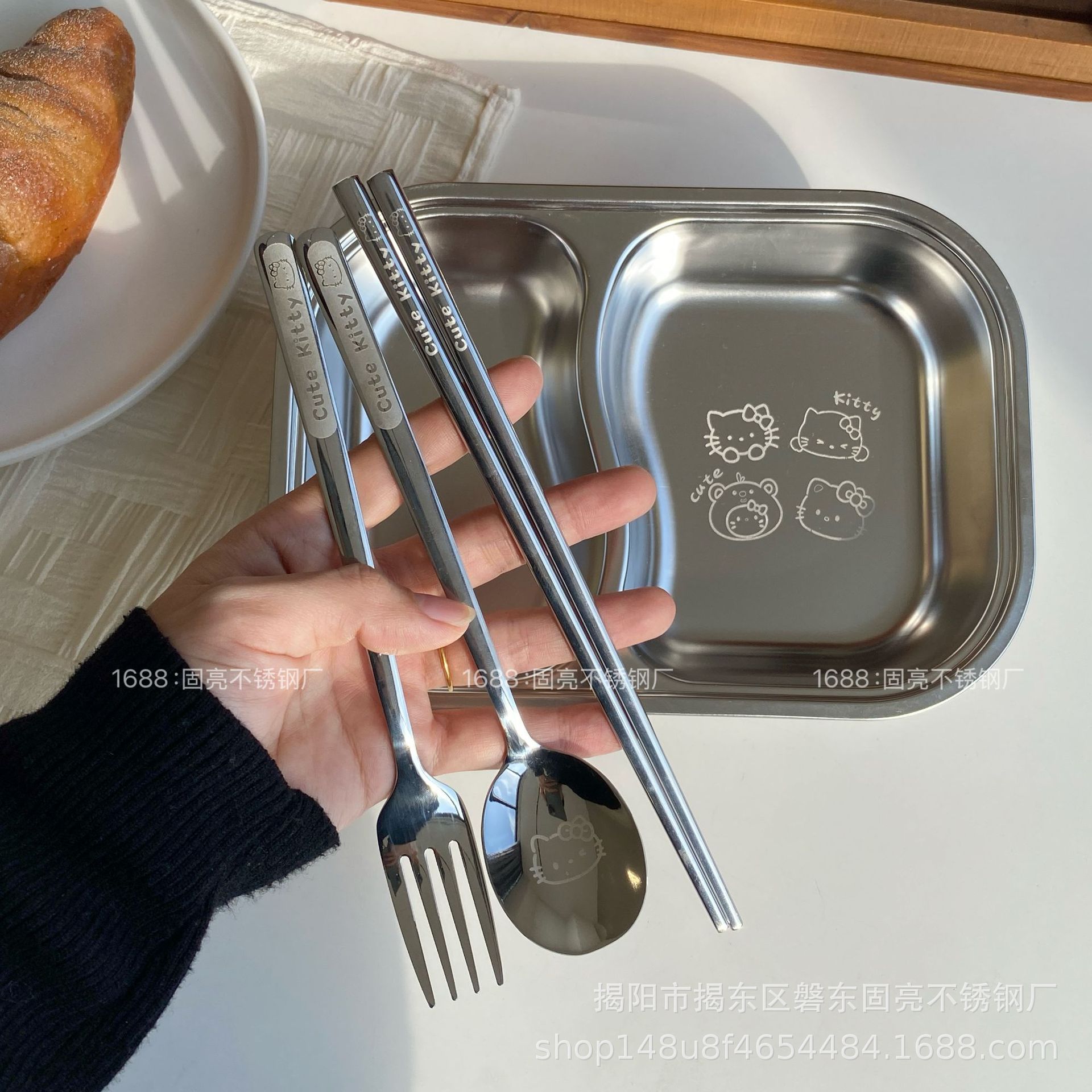 Cartoon cute dinner plate stainless steel