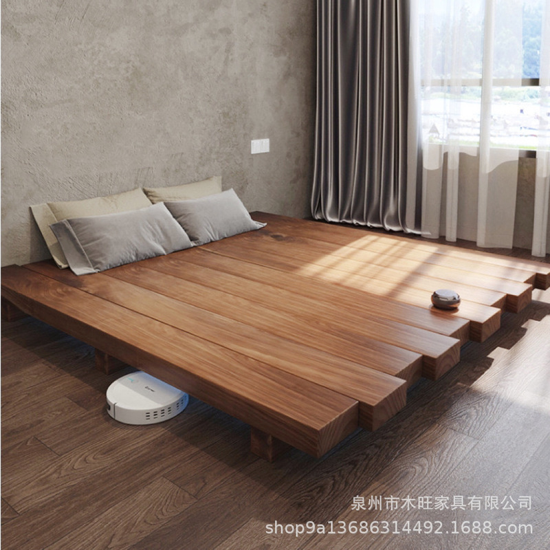 Tatami Solid Wood Bed Japanese Style Double Low Bed Floor Bed Homestay Retro Loft Floating Log Floor Bed Tatami Solid Wood Bed Japanese Style Double Low Bed Floor Bed Homestay Retro Loft Floating Log Floor Bed