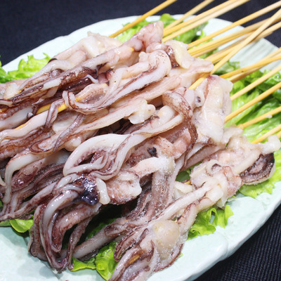 鱿鱼头串1包*20串铁板鱿鱼须鱿鱼串烧烤食材冷冻食材|ms