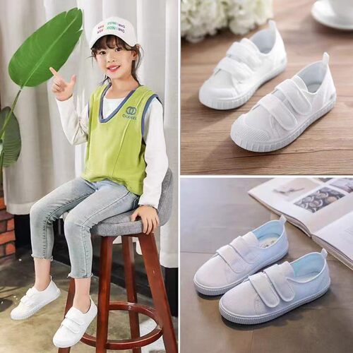 Spring and summer new indoor anti-slip children's small white shoes, canvas shoes, performance shoes, kindergarten children's shoes, dance single-layer shoes, wholesale
