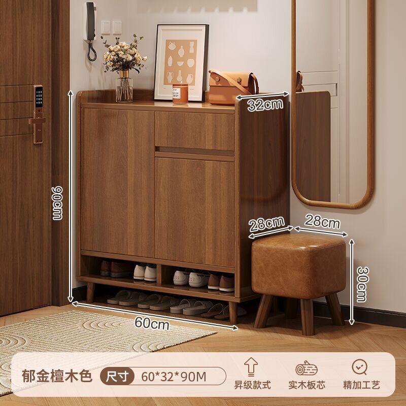 Mueble zapatero de madera maciza, nuevo modelo 2024, armario de almacenamiento para la entrada del hogar, estante de almacenamiento interior integrado para montar en la pared. image 13