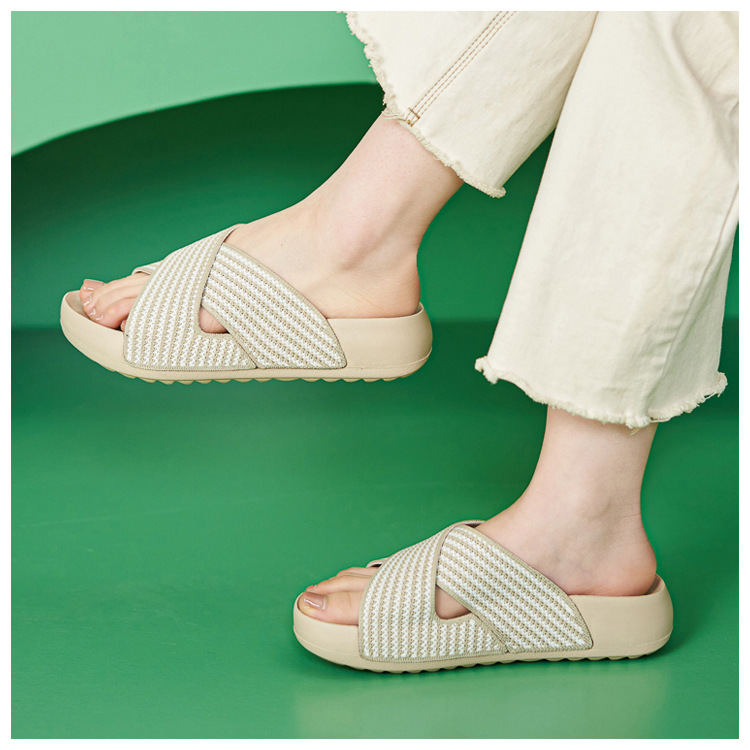 Dép sandal nữ xỏ ngón đế dày thoáng khí, nhẹ êm, phù hợp mùa hè — màu đen, màu hồng, màu kaki, màu mơ chi tiết 14