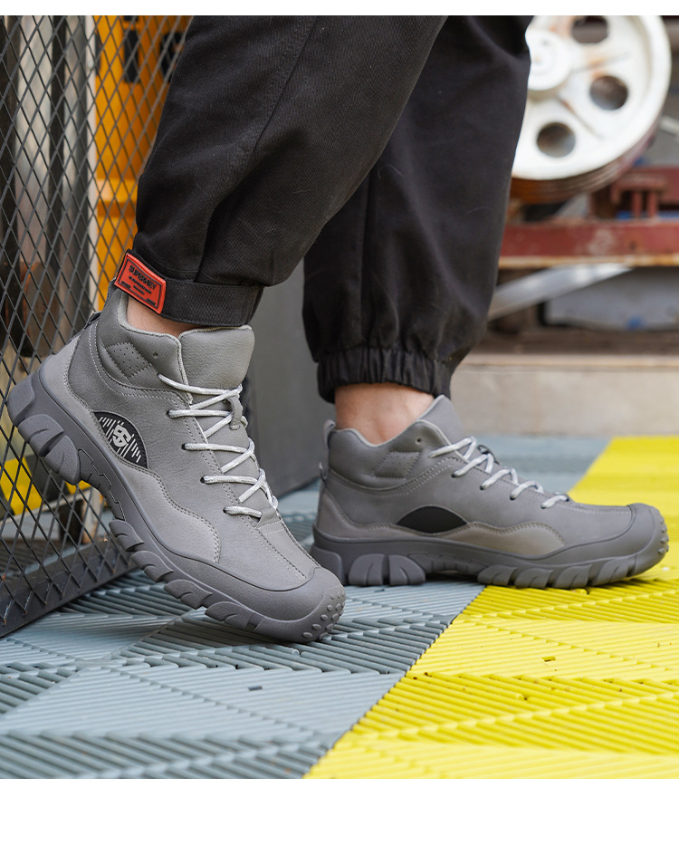 Erkek Özel İş Ayakkabıları Erkek Çelik Burunlu İş Güvenliği Darbeye Dayanıklı Delinmeye Dayanıklı Haşlanmaya Dayanıklı Aşınmaya Dayanıklı Yüksek Üst Güvenlik Koruyucu İş Ayakkabısı_voghion.com