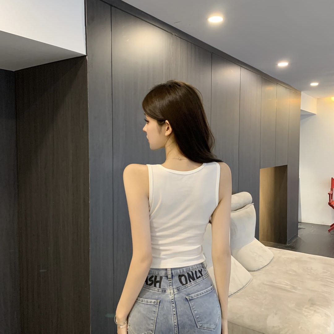 Summer new style with beautiful back and chest, irregular suspender, fixed chest pad, sports vest, base, strapless_voghion.com