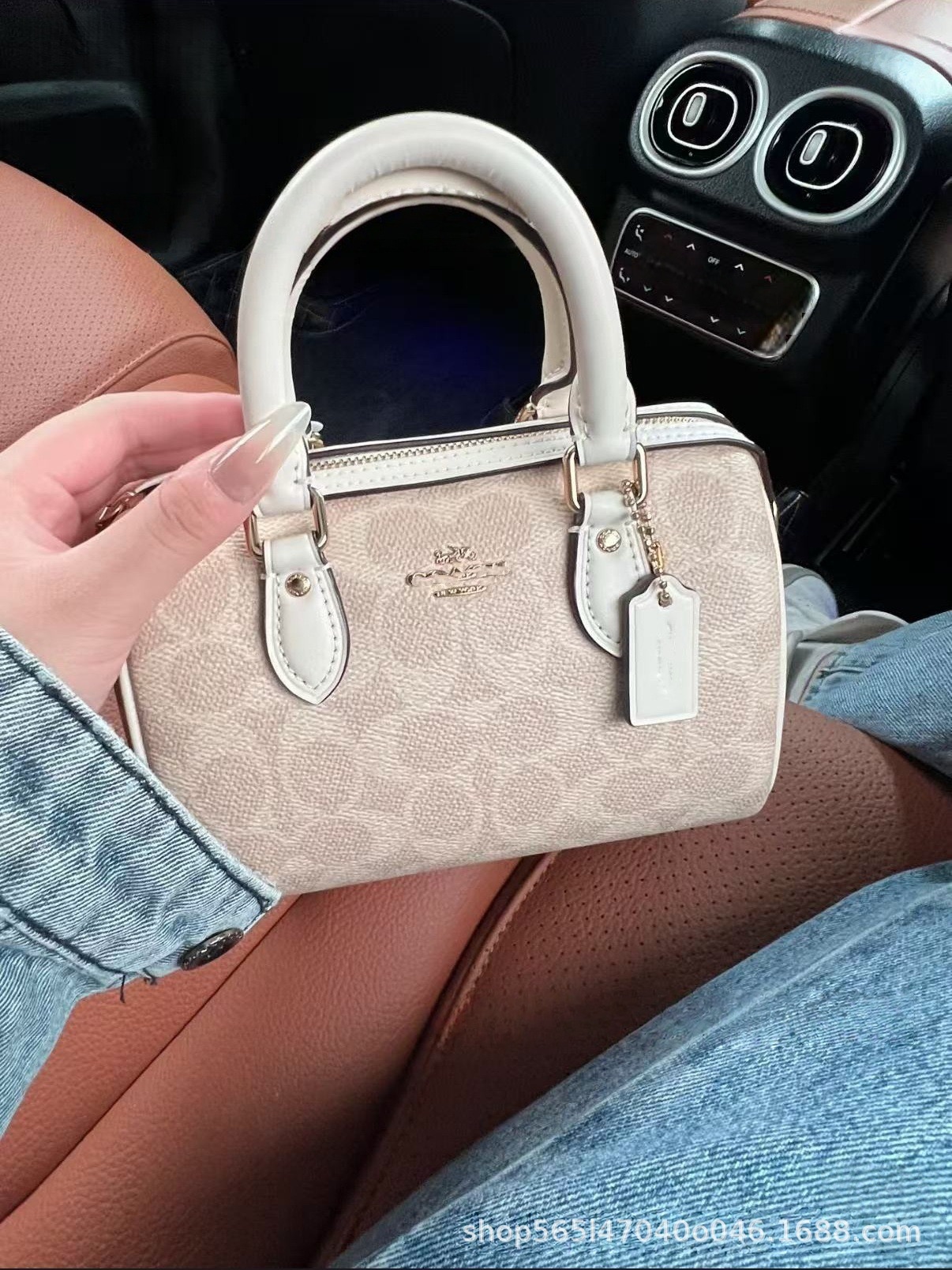 Koujia Rowan18 Mini Yastıq Çanta — Genuine Dəri Monogram Çarpaz Çanta