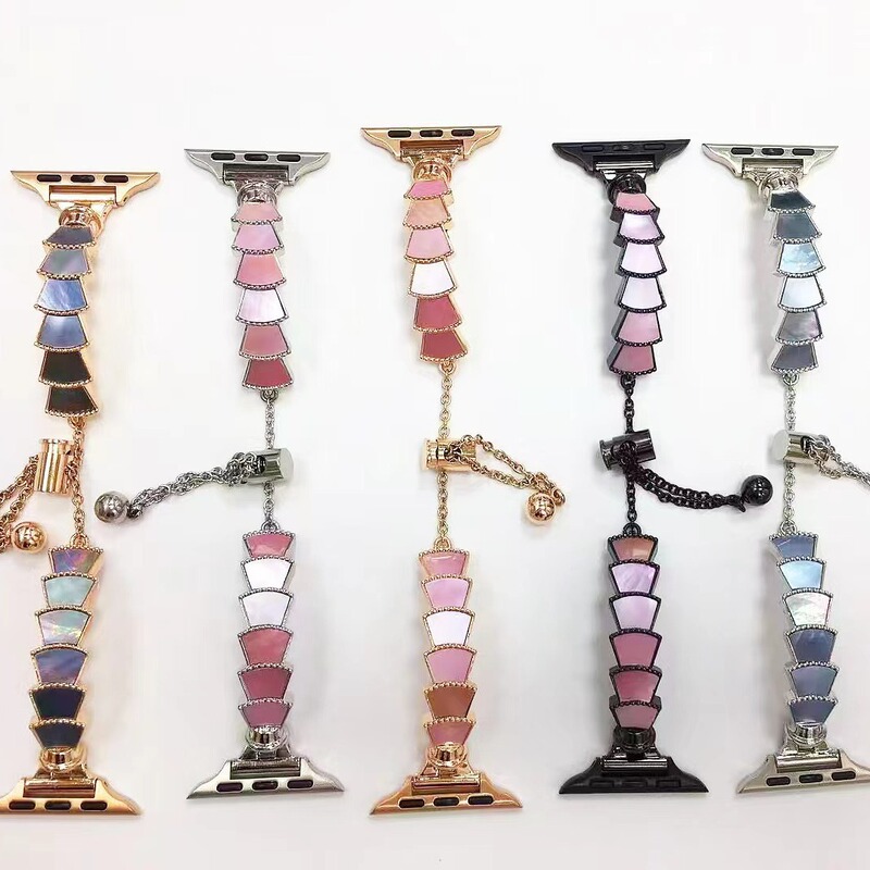 Suitable for Apple S8 watch Applewatch 1-S7 generation metal shell bracelet iwatch se universal strap