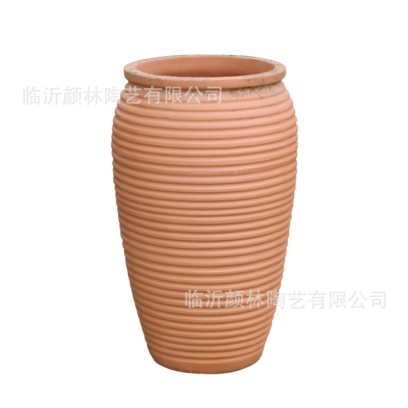 Terrizaje de alta combinación de cerámica de plantación de flores maceta de cerámica gruesa maceta de cerámica roja ventilada jardín paisaje villa decoración maceta