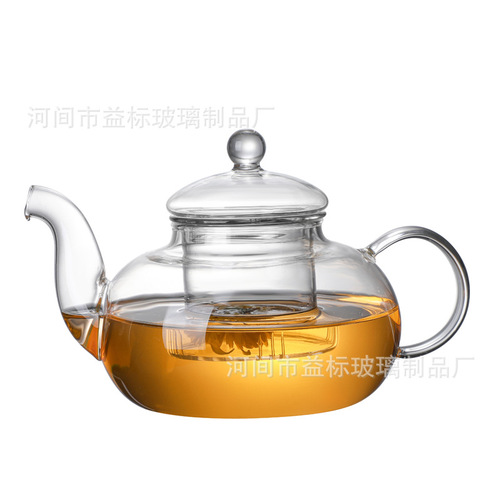 Thickened heat-resistant glass flower teapot cold kettle cold kettle household teapot filter glass liner Kung Fu tea set