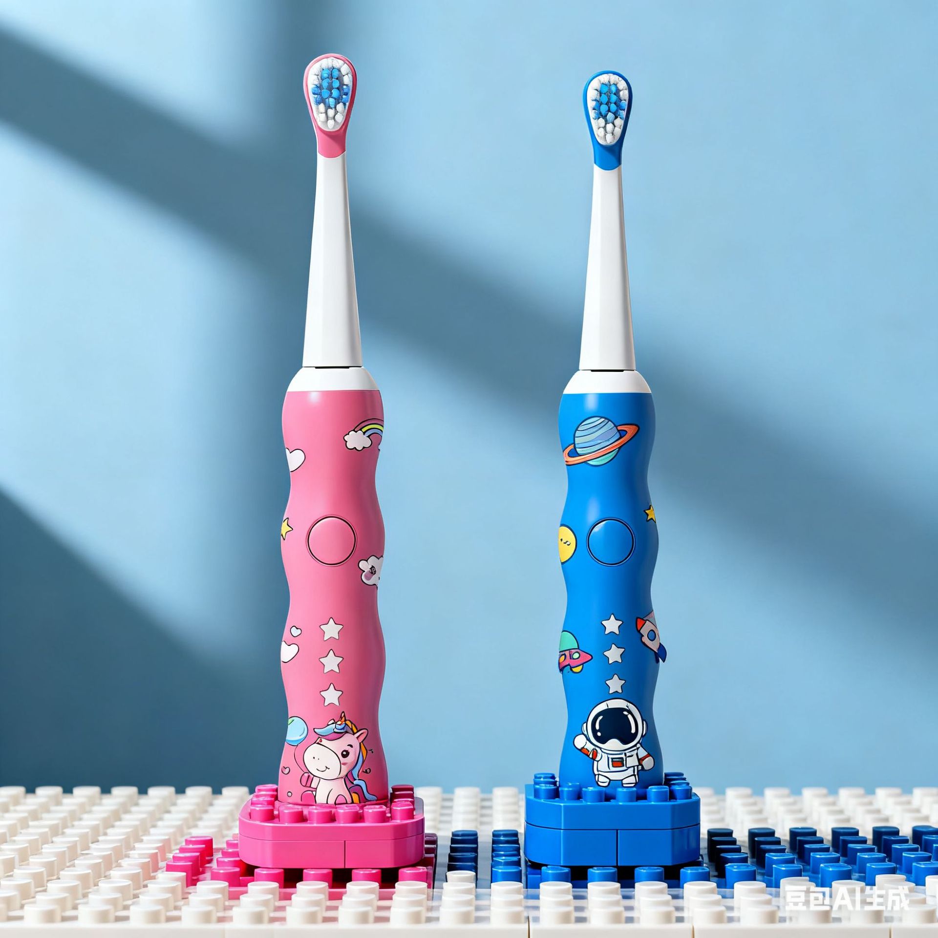 Children's Electric Toothbrush with Soft Bristles, 2 Replacement Heads for Babies Aged 3