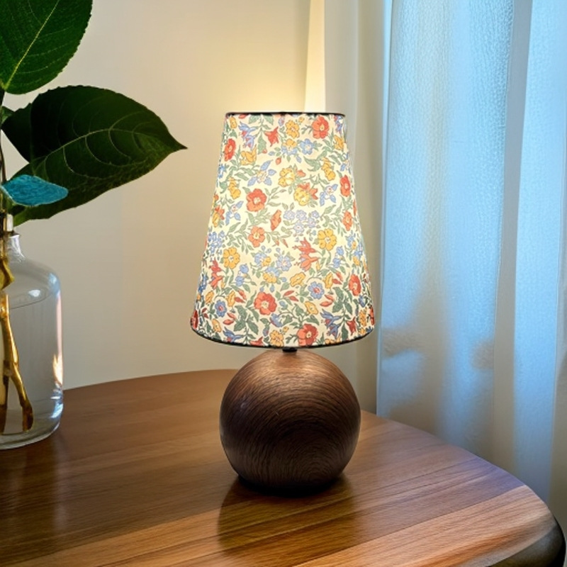 法式碎花调光夜灯氛围感复古浪漫田园风卧室床头灯欧式民宿小台灯