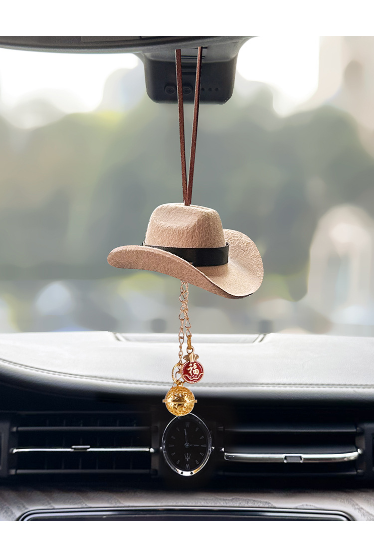Xizang Cowboy Hat Car Pendant Xizang-Style Handmade Peace Knot Pendant Rope Car Hanging Rope 2025 New Model